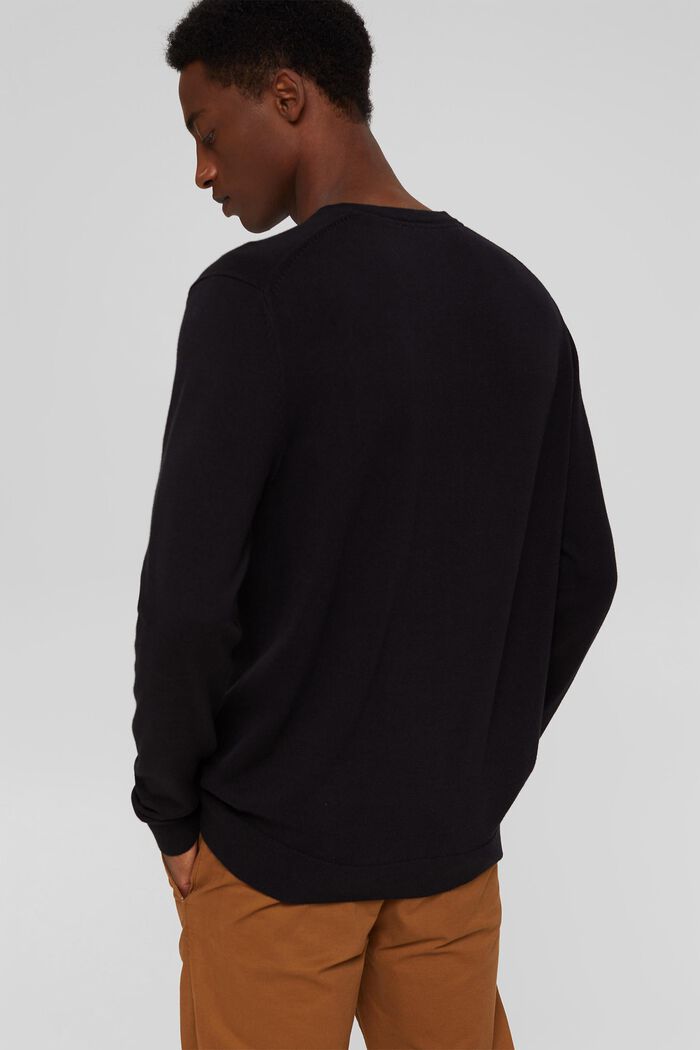 Basic Pullover aus 100% Pima Baumwolle, BLACK, detail image number 3