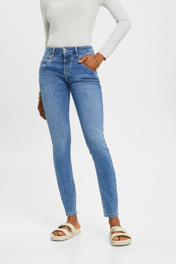 Skinny Jeans aus nachhaltiger Baumwolle, BLUE MEDIUM WASHED, detail image number 0