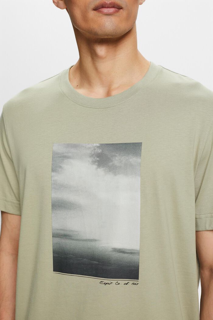 T-Shirt aus Bio-Baumwolle mit Print, DUSTY GREEN, detail image number 1