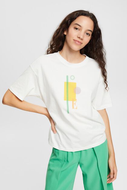 T-Shirt mit Print, OFF WHITE, overview