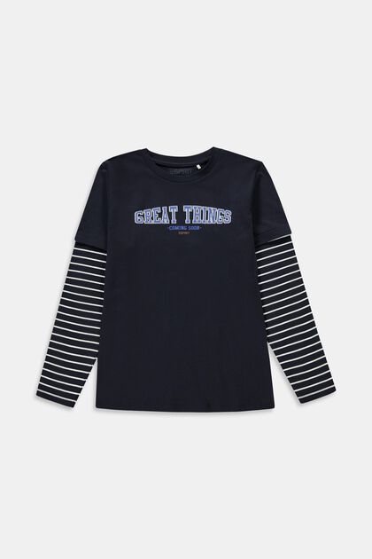 Longsleeve mit Print, NAVY, overview