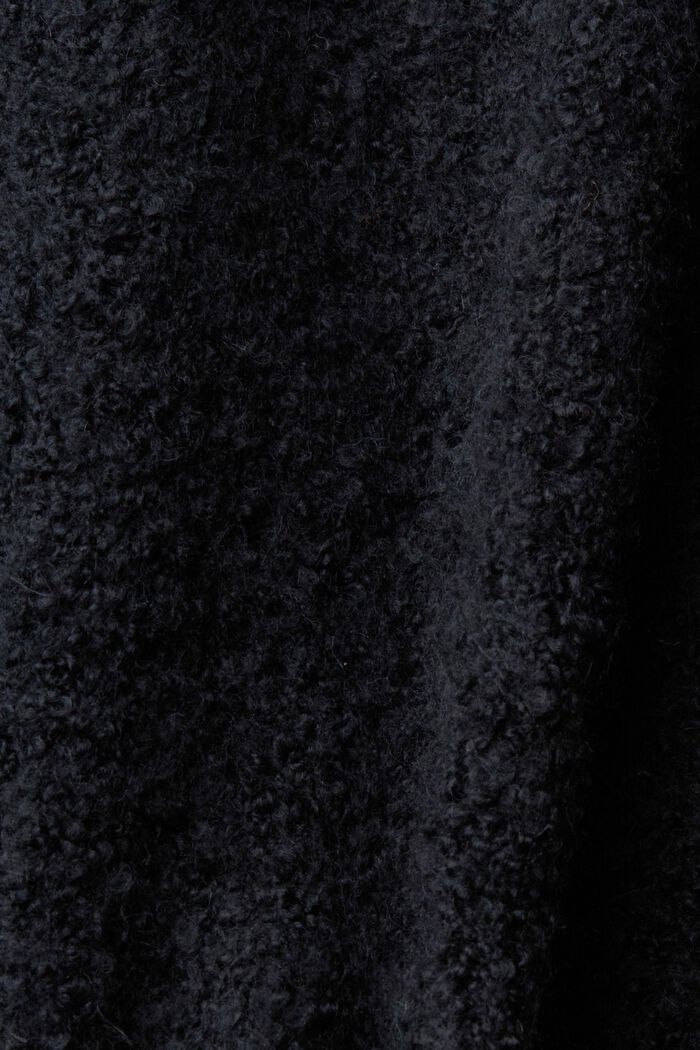 Cardigan aus Wollmix mit Bindegürtel, BLACK, detail image number 1