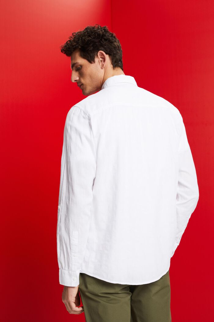 Strukturiertes Baumwollhemd, WHITE, detail image number 3