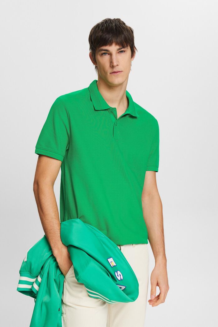 Piqué-Poloshirt aus Pima-Baumwolle, GREEN, detail image number 0