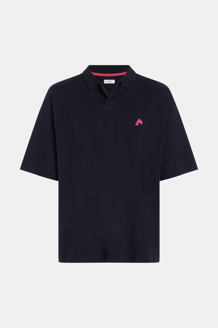 Relaxed Fit Poloshirt mit Dolphin-Badge, BLACK, detail image number 4