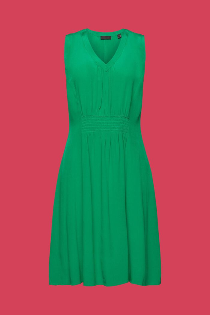A-Linien-Kleid mit gesmokter Taille, GREEN, detail image number 6
