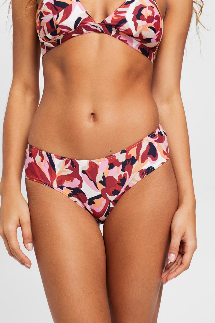 Bikini-Hipster mit floralem Print, DARK RED, detail image number 0