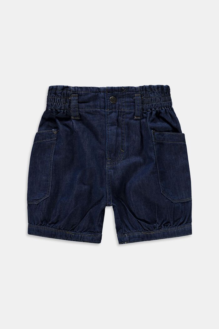 Jeans-Shorts mit Gummibund, 100% Baumwolle, BLUE MEDIUM WASHED, detail image number 0