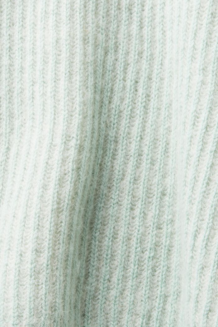 Zweifarbiger Pullover mit Alpaka, LIGHT AQUA GREEN, detail image number 5