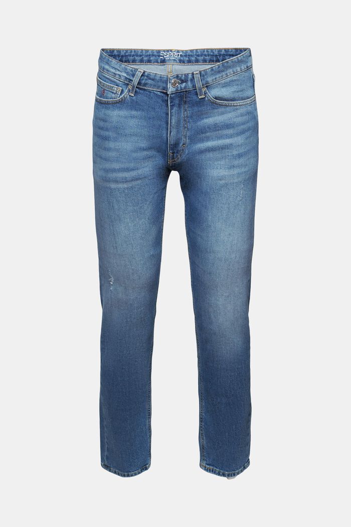 Schmale Premium-Jeans mit mittlerer Bundhöhe, BLUE MEDIUM WASHED, detail image number 7