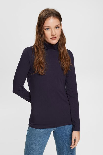 Longsleeve mit Turtle-Neck, NAVY, overview