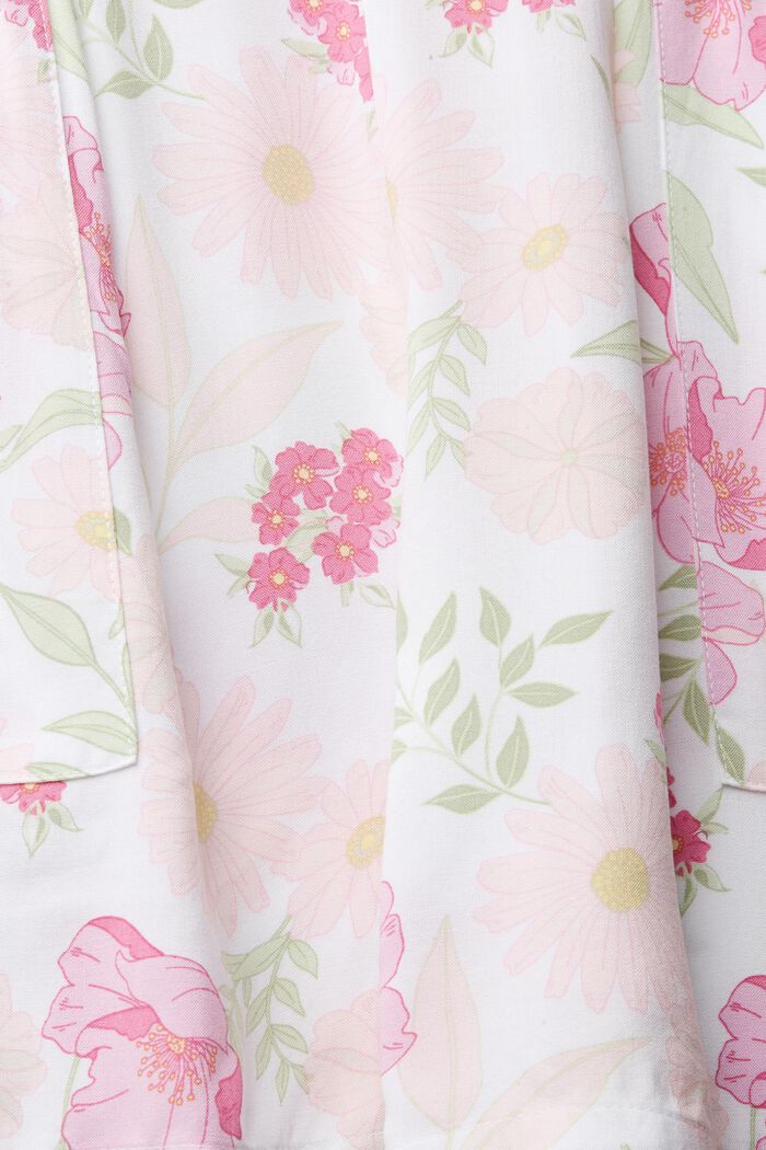 Floral gemusterte Pyjamashorts, LENZING™ ECOVERO™, WHITE, detail image number 4