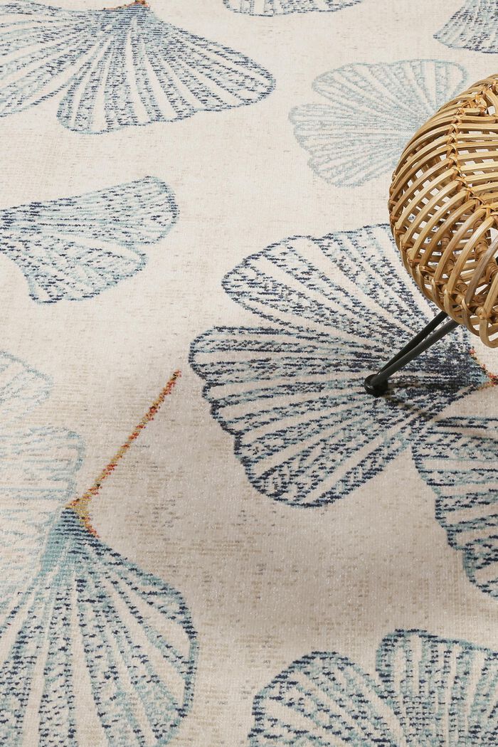 Kurzflor-Teppich mit Ginko-Blättern, LIGHT BEIGE, detail image number 5