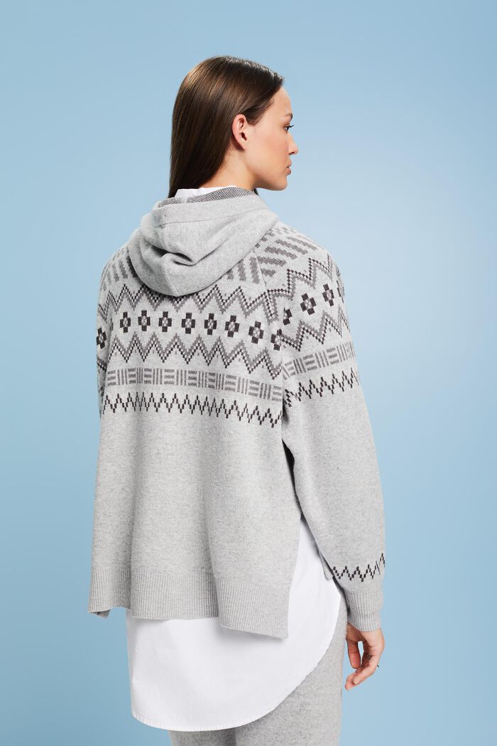 Norweger-Pullover aus Wolle und Kaschmir, LIGHT GREY, detail image number 2