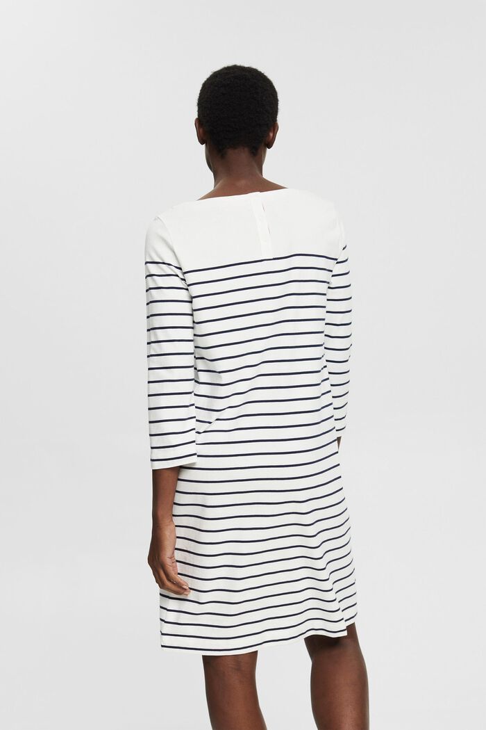 Jerseykleid mit Streifen, 100% Baumwolle, OFF WHITE, detail image number 2