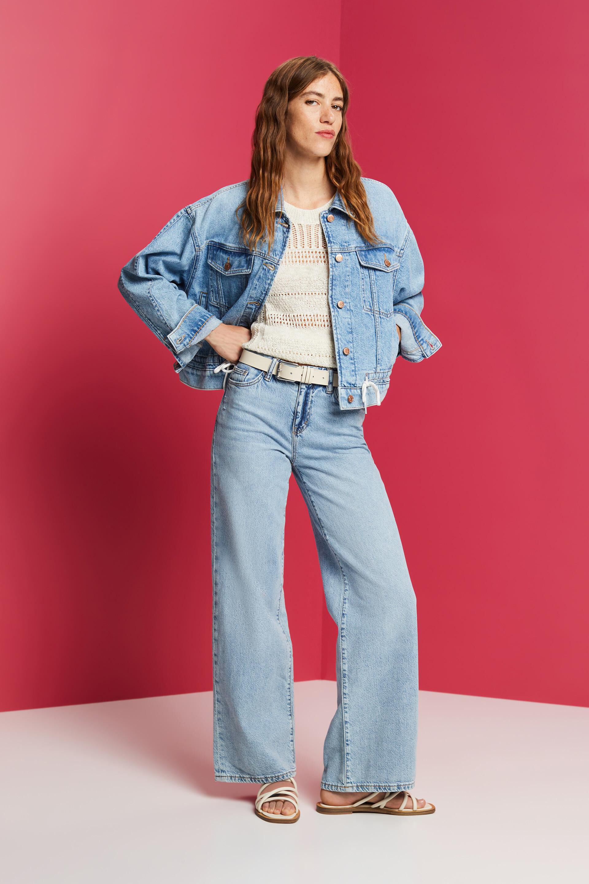 Oversized Jeansjacke in leichter Waschung in unserem Online Shop - ESPRIT