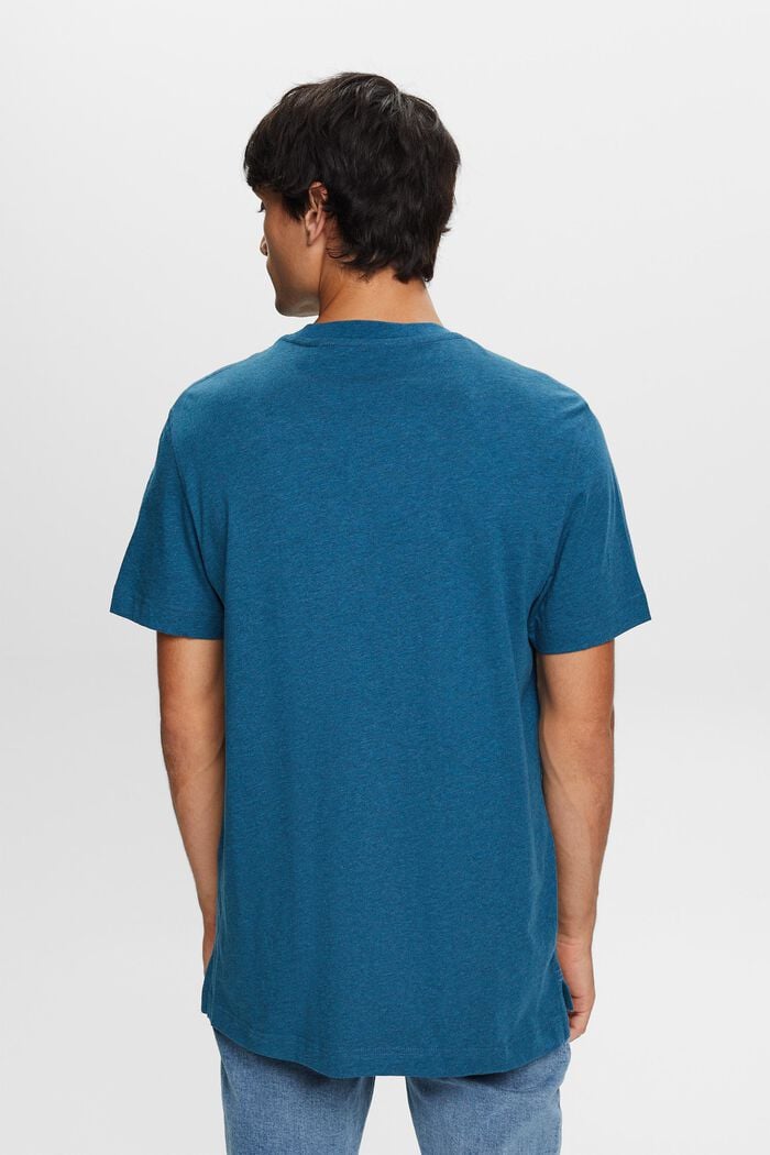 Rundhals-T-Shirt, 100 % Baumwolle, GREY BLUE, detail image number 3