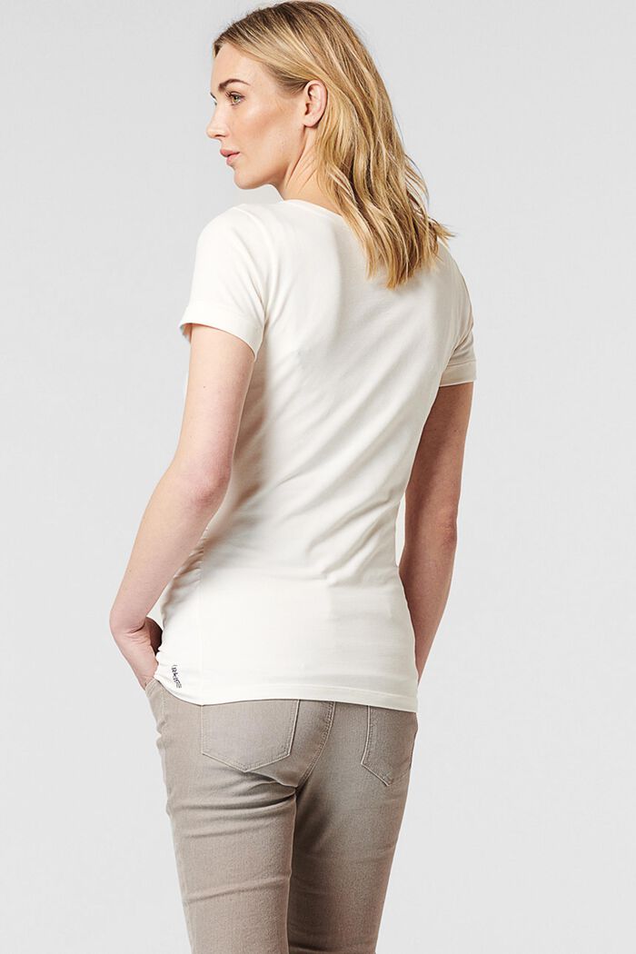 T-Shirt mit Blumen-Print, Bio-Baumwolle/Stretch, OFF WHITE, detail image number 1