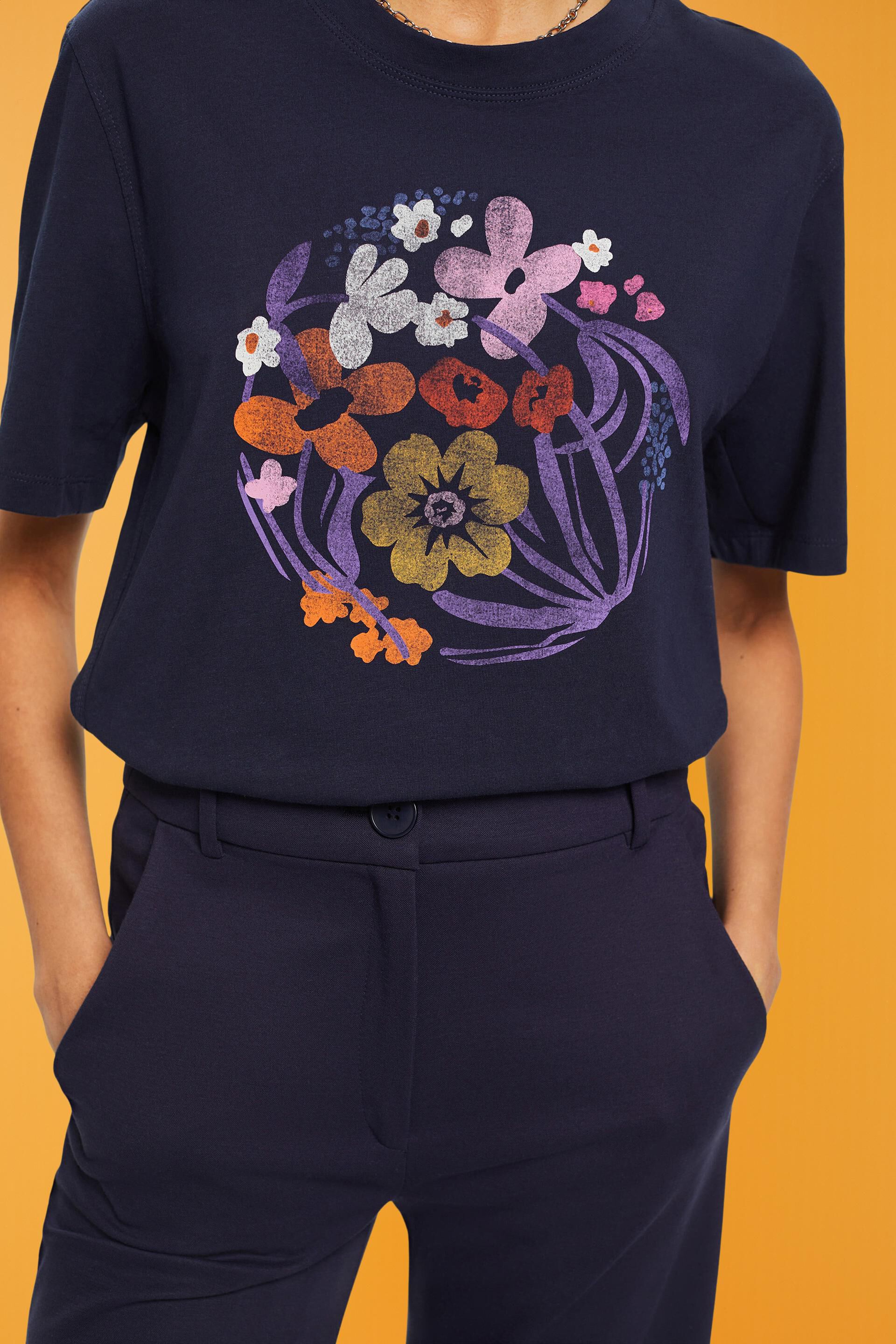 ESPRIT - T-Shirt mit Blumen-Print in unserem Online Shop