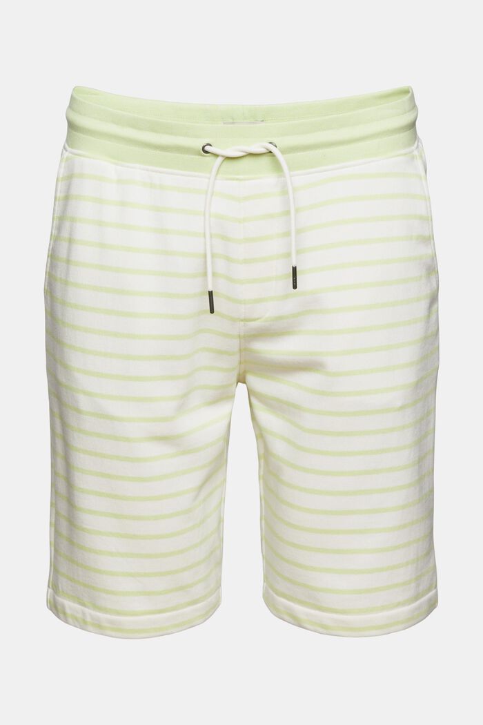 Recycelt: Sweat-Shorts mit Streifen, LIGHT GREEN, overview