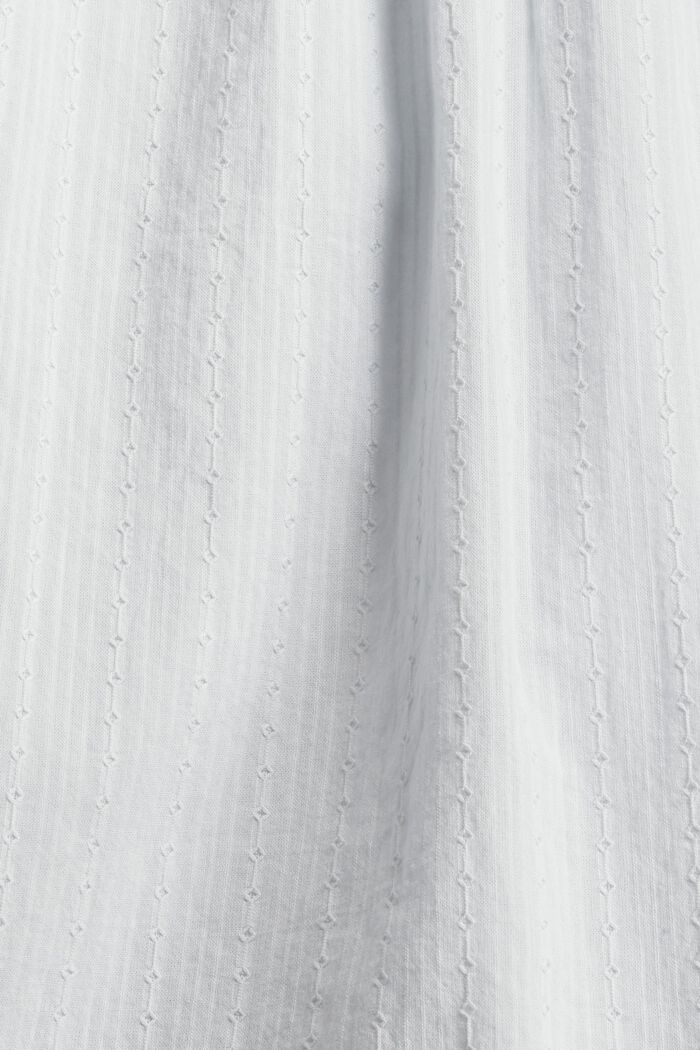 Kurzarm-Bluse mit Webmuster, 100% Baumwolle, LIGHT BLUE, detail image number 4