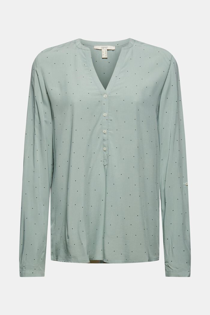 Henley-Bluse aus LENZING™ ECOVERO™, DUSTY GREEN, overview