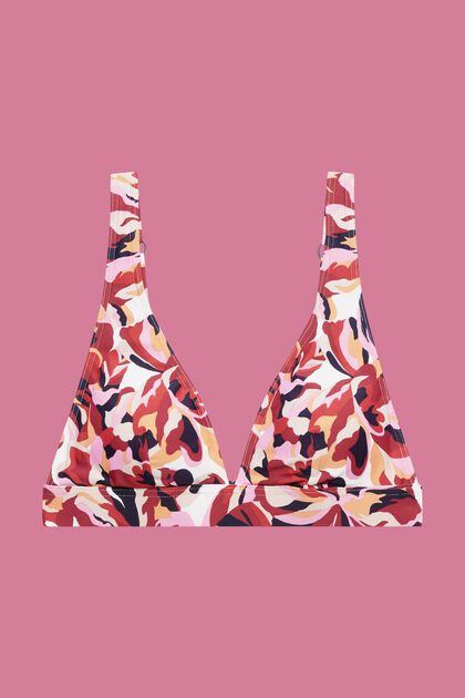 Wattiertes Bikini-Top mit floralem Print