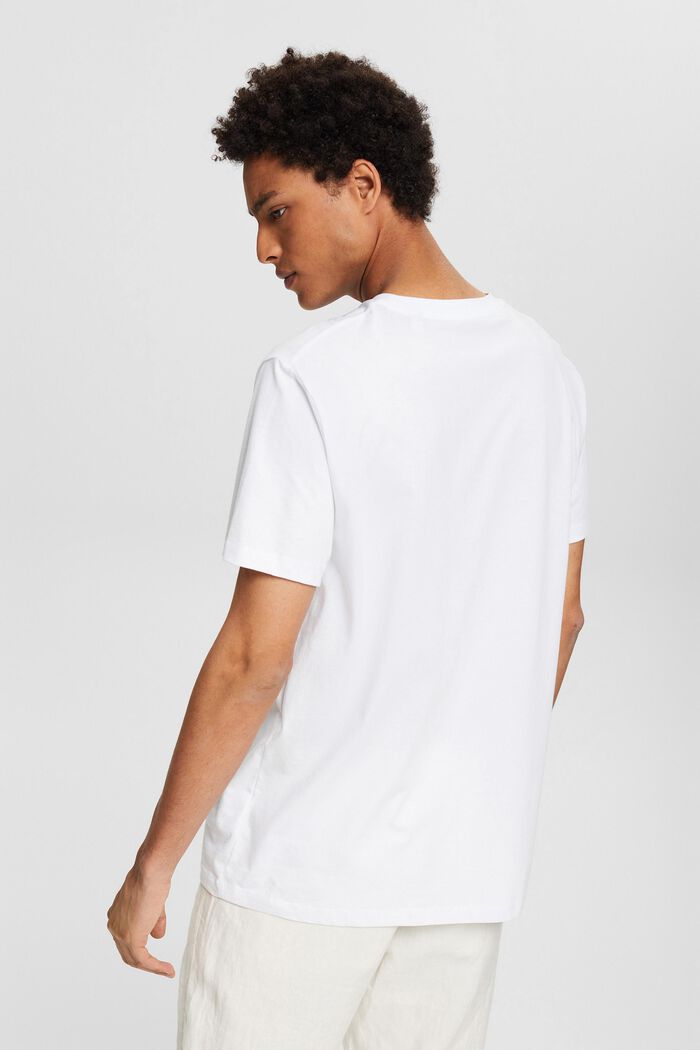 Jersey-T-Shirt mit Print, 100% Baumwolle, WHITE, detail image number 4