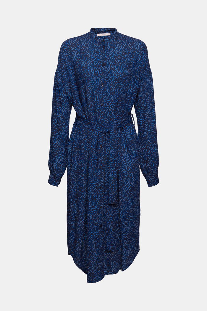 Kleid mit Muster und Gürtel, LENZING™ ECOVERO™, NEW NAVY, detail image number 5