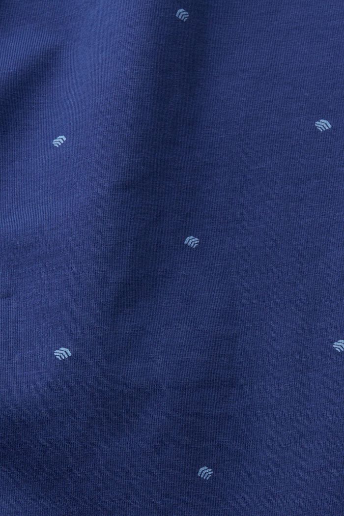 Kurzer Baumwollpyjama mit Allover-Muster, DARK BLUE, detail image number 4
