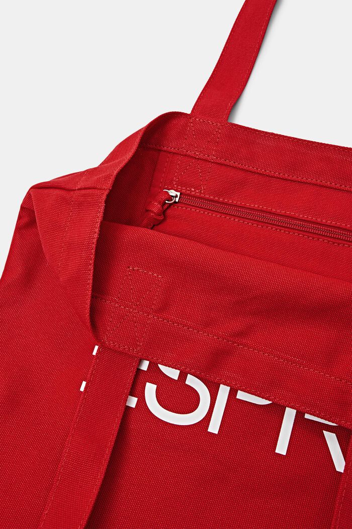 Tote Bag aus Baumwolle mit Logo, DARK RED, detail image number 1