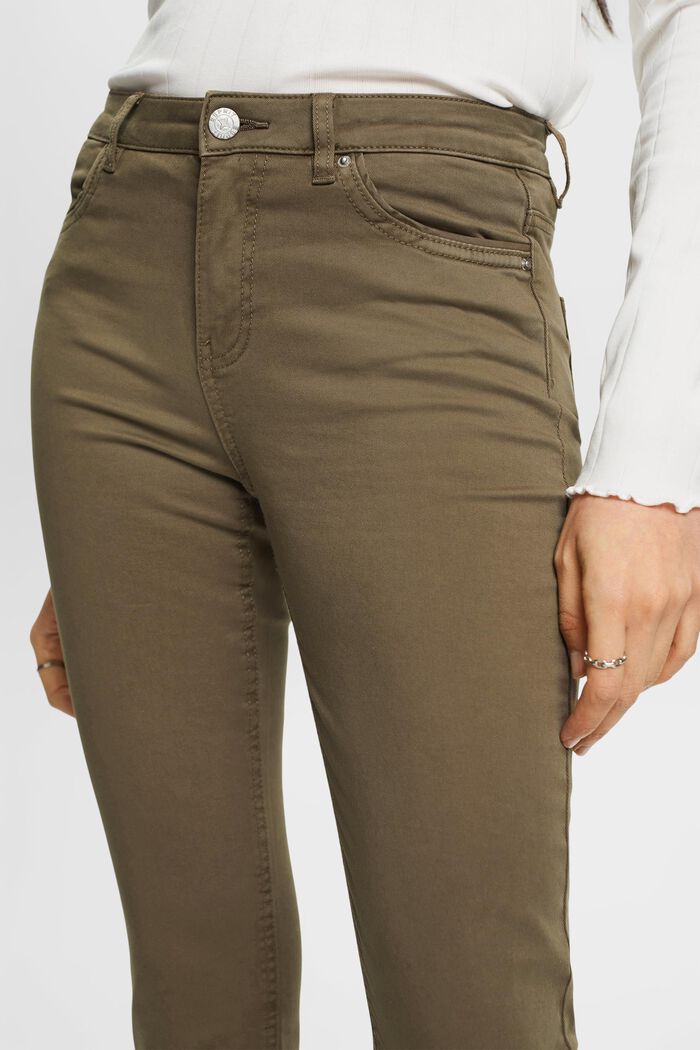 Stretchige Mid-Rise-Hose in Cropped-Länge, KHAKI GREEN, detail image number 2