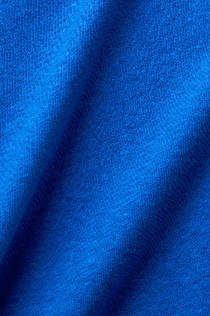 T-Shirt aus Baumwolle-Leinen-Mix, BRIGHT BLUE, detail image number 5
