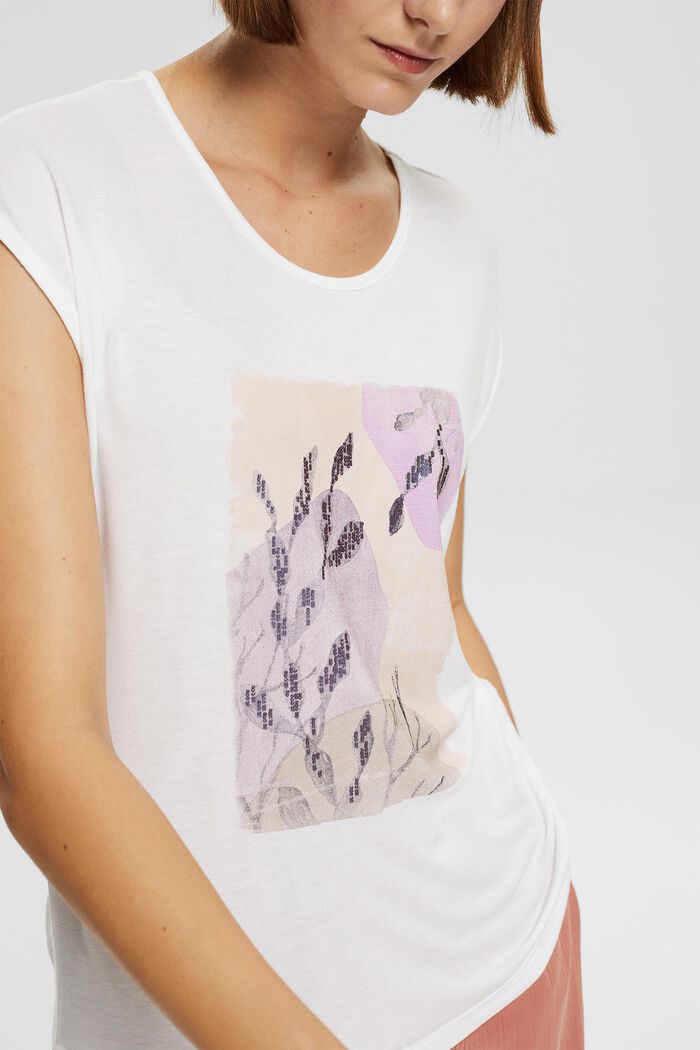T-Shirt mit Print, LENZING™ ECOVERO™, WHITE, detail image number 2