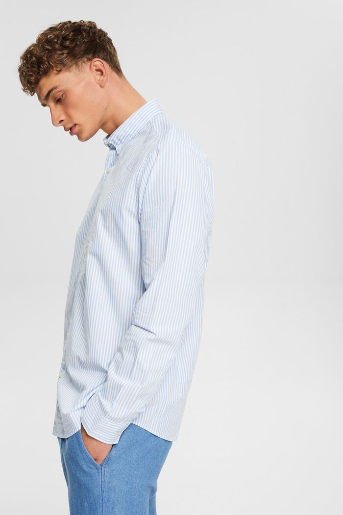 Button-Down-Hemd mit Streifenmuster, LIGHT BLUE, detail image number 4