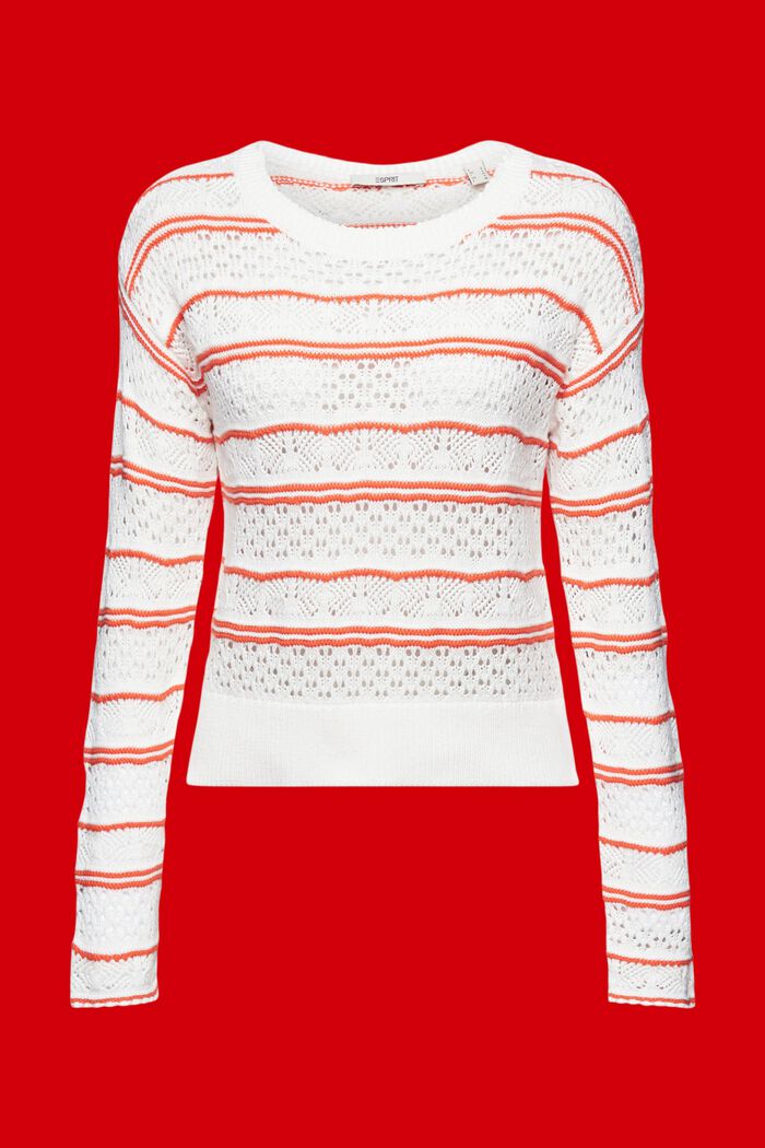 Strukturierter Pullover aus nachhaltiger Baumwolle, NEW OFF WHITE, detail image number 6