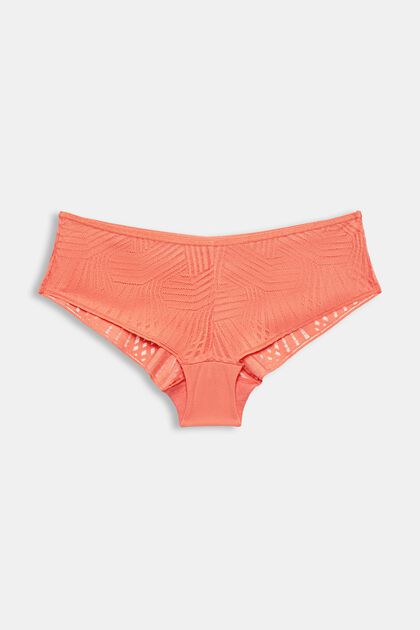 Hipster-Shorts in Brazilian-Form mit Spitze, CORAL, overview