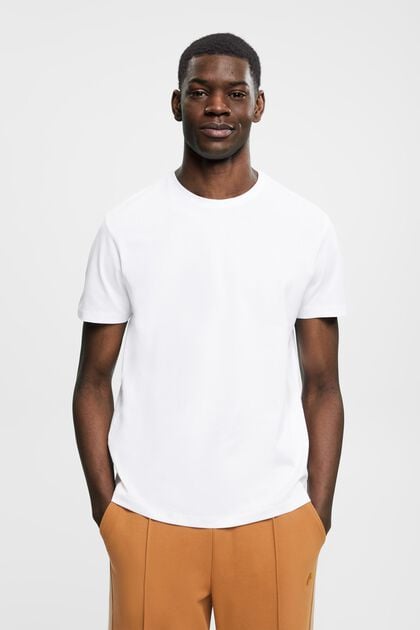 Pima-Baumwoll-T-Shirt im Slim Fit, WHITE, overview