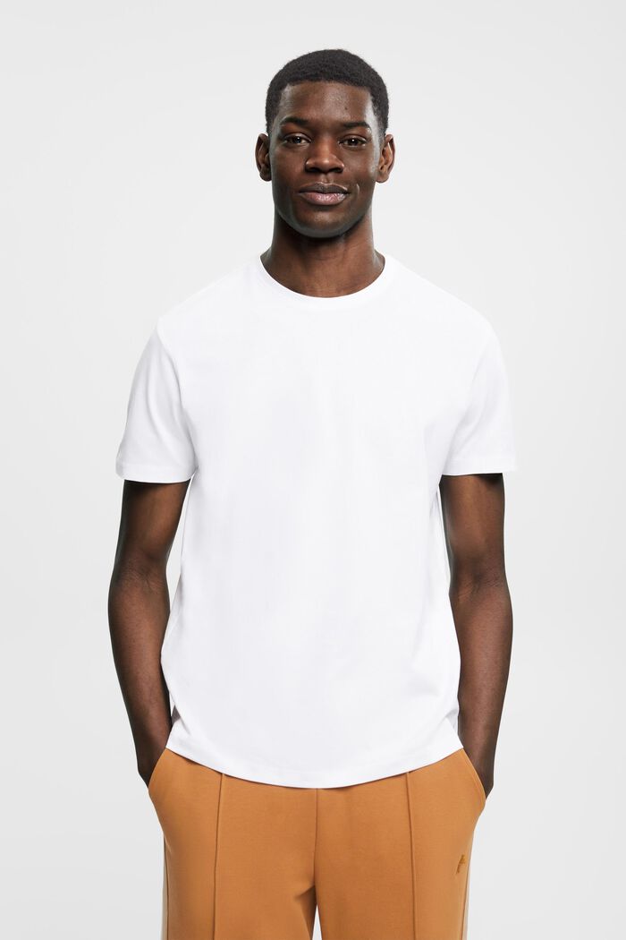 Pima-Baumwoll-T-Shirt im Slim Fit, WHITE, detail image number 0