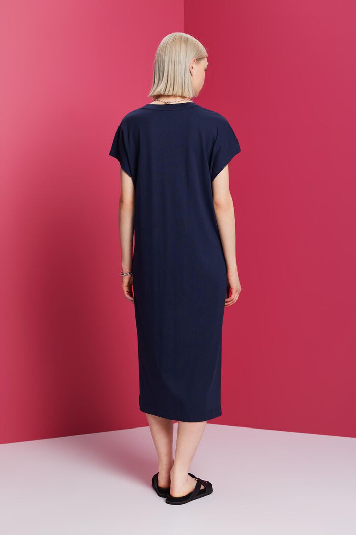 Midi-Kleid aus Jersey, NAVY, detail image number 3