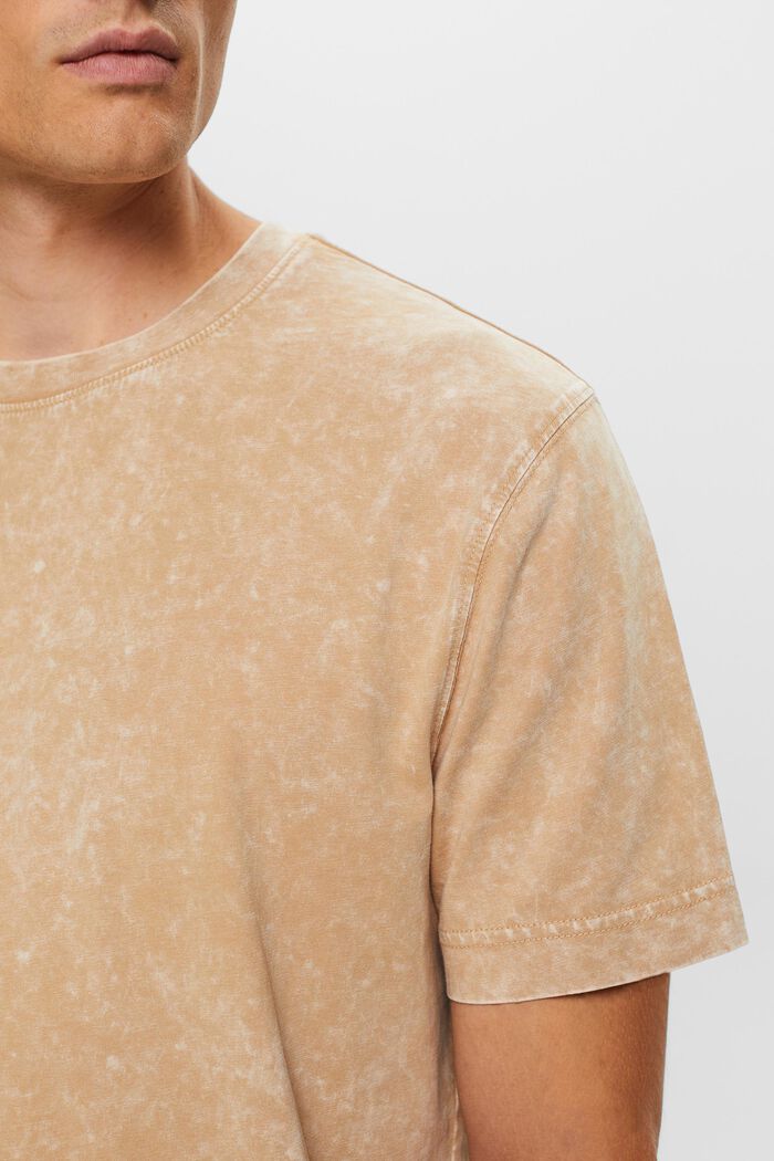 T-Shirt mit Stonewash-Effekt, 100 % Baumwolle, BEIGE, detail image number 2