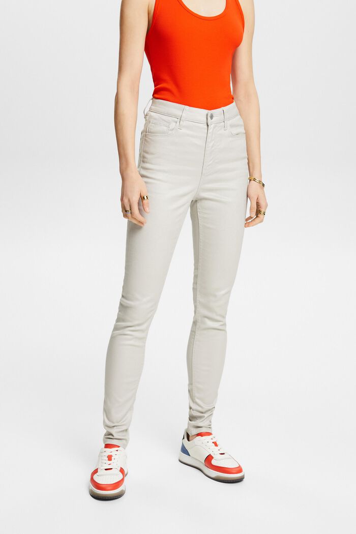 Skinny Jeans mit hohem Bund, LIGHT GREY, detail image number 0