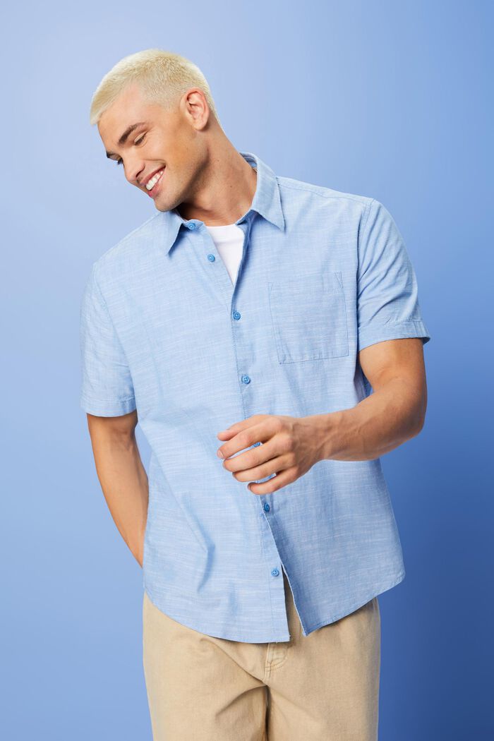 Button-Down-Hemd aus Baumwolle, LIGHT BLUE, detail image number 0