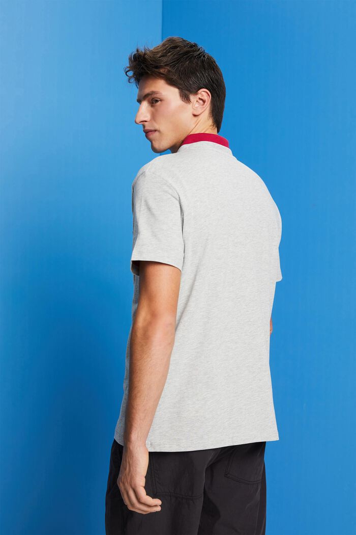 Jersey-T-Shirt mit Print an der Tasche, LIGHT GREY, detail image number 3