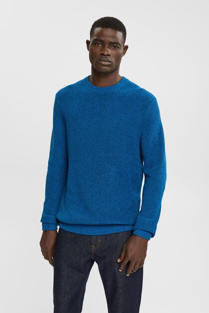 Pullover mit Zopfstrick, PETROL BLUE, overview