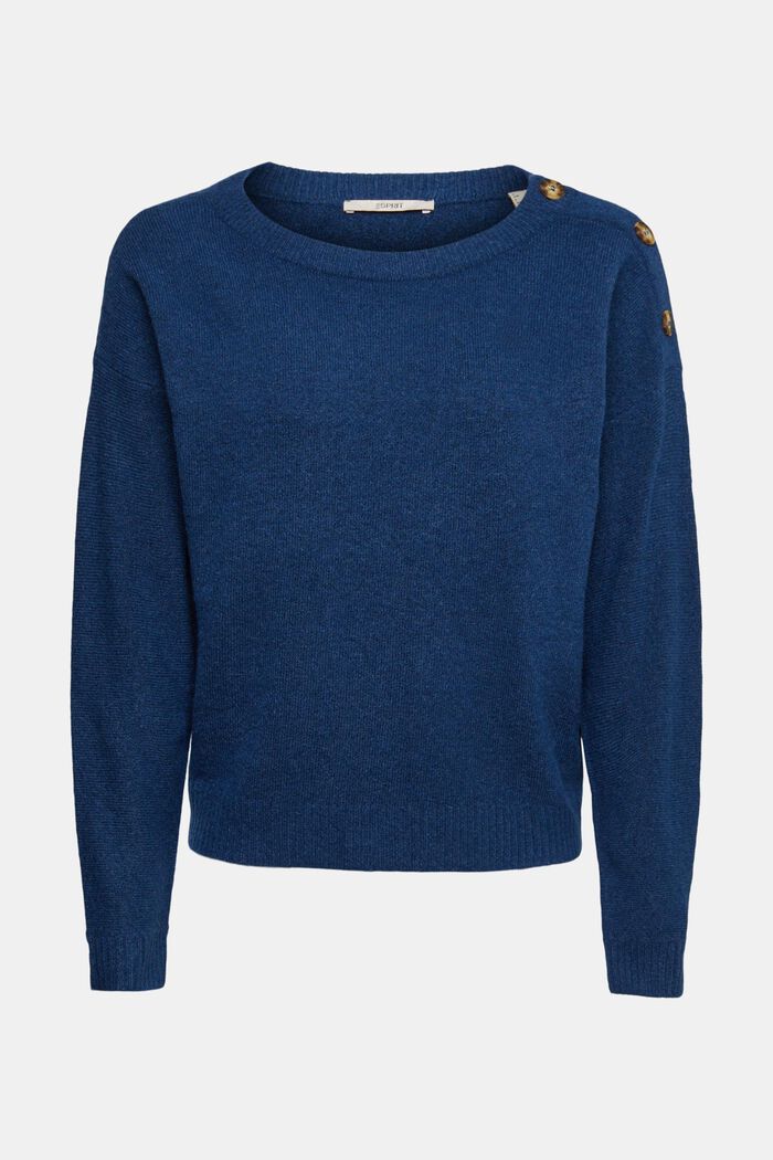 Mit Wolle: gestreifter Pullover, NEW PETROL BLUE, detail image number 6