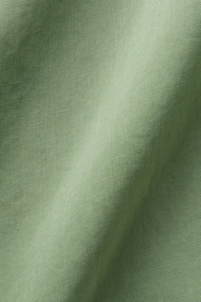 Ärmellose Bluse mit elastischem Kragen, PALE KHAKI, detail image number 4