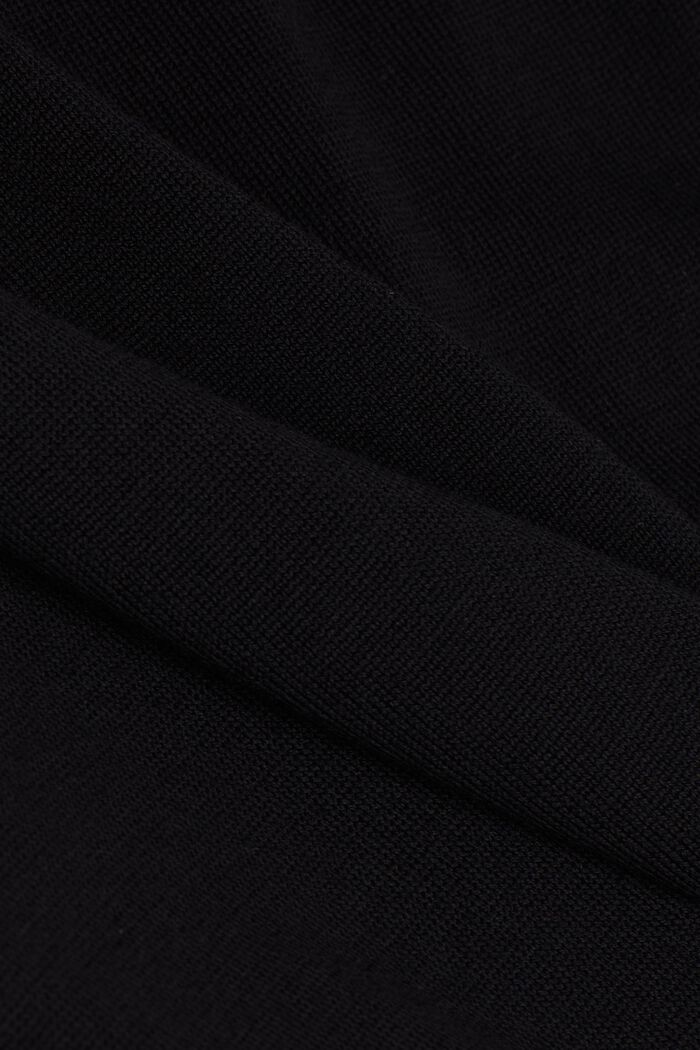 Aus 100% Merinowolle: Rundhals-Pullover, BLACK, detail image number 4