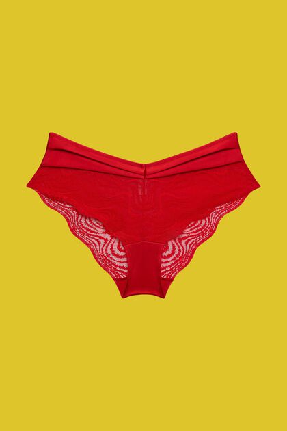 Hipster-Shorts mit Spitze, RED, overview