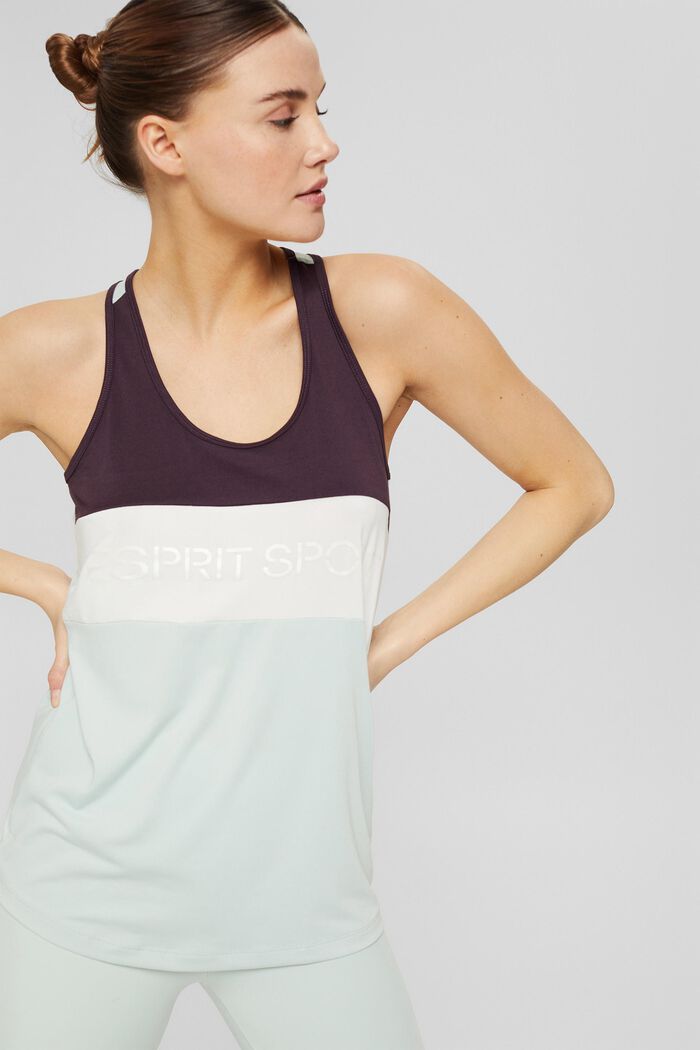 Women T-Shirts & Longsleeves | Recycelt: Active-Top im Colorblocking-Design - RO40242